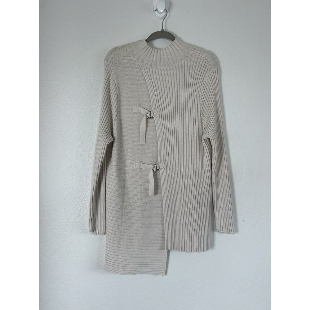 Cabi Women's D Ring Back Pullover Ribbed Asymmetr… - image 3